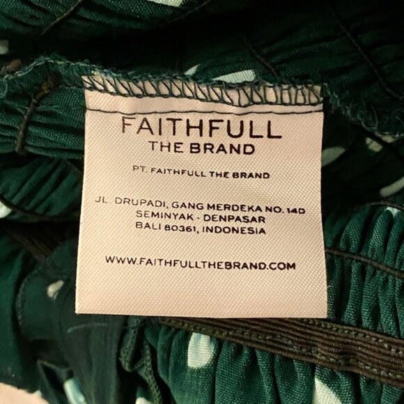 Faithfull the Brand Del Mar Dress Linnea Dot Green Resort Smocked Mini Dress 4 S - Picture 6 of 10